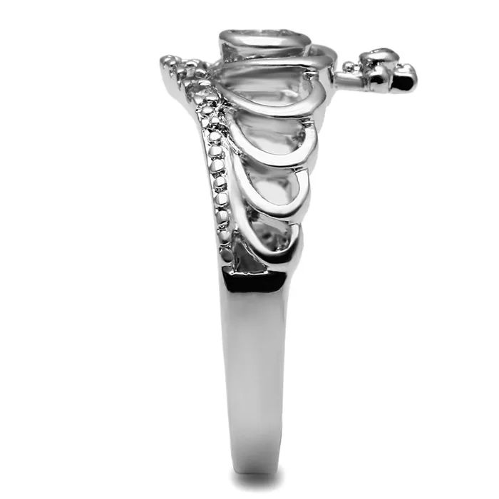 Rings Alamode TK2870 High polished no plating Stainless Steel Ring with AAA Grade CZ in Clear