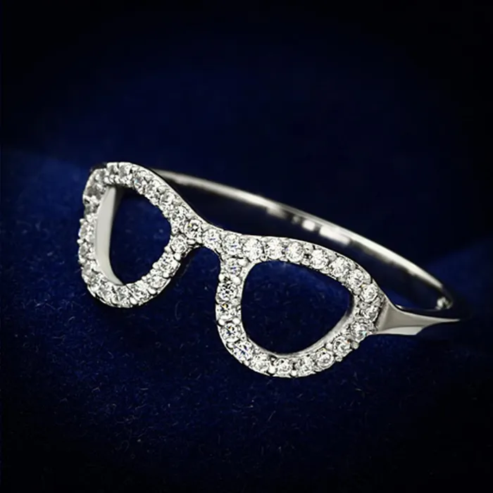 Rings Alamode TS086 Rhodium 925 Sterling Silver Ring with AAA Grade CZ in Clear