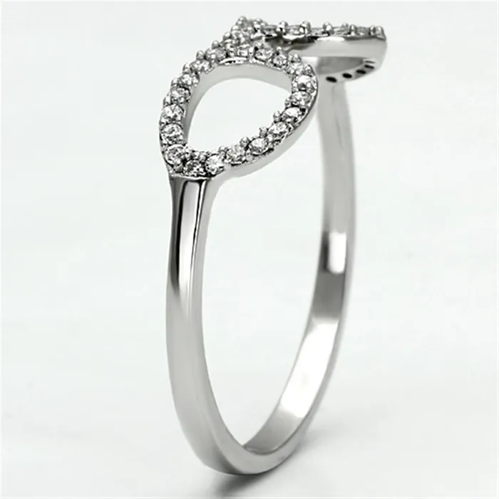 Rings Alamode TS086 Rhodium 925 Sterling Silver Ring with AAA Grade CZ in Clear