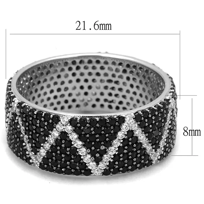Rings Alamode TS600 Rhodium Ruthenium 925 Sterling Silver Ring with Synthetic Spinel in Multi Color