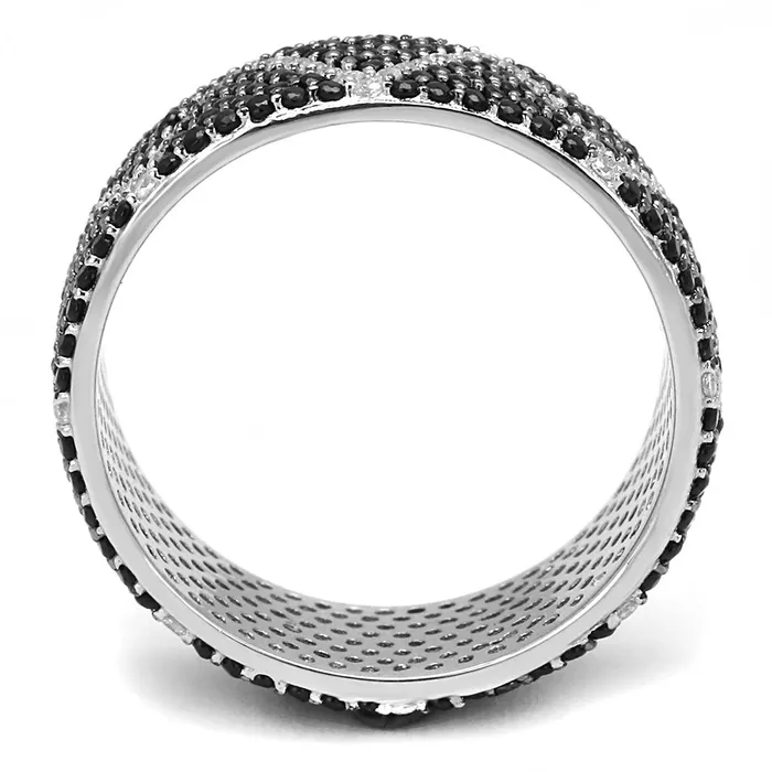 Rings Alamode TS600 Rhodium Ruthenium 925 Sterling Silver Ring with Synthetic Spinel in Multi Color