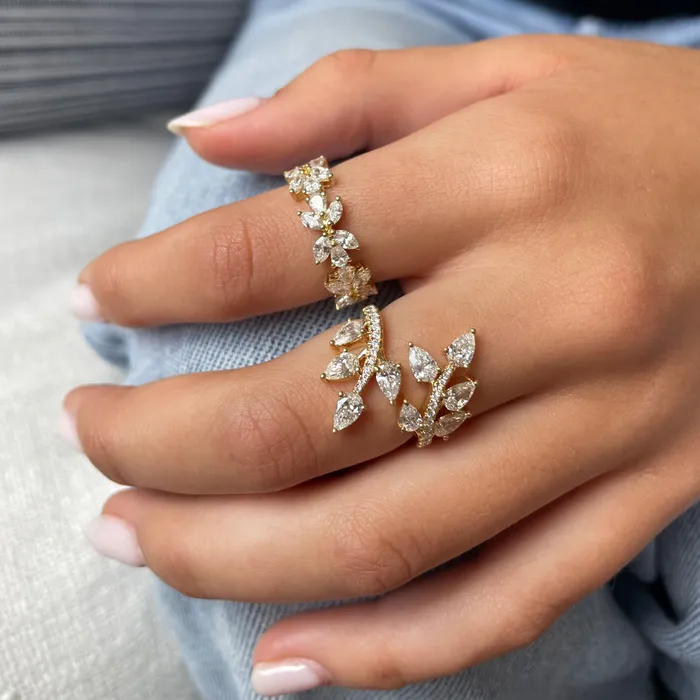 Rings anitako DOUBLE LOTUS DIAMOND RING