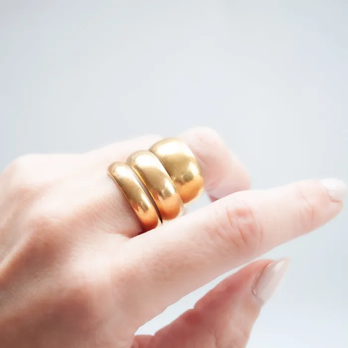 Rings Antique Vintage Jewelry Heavy Dome Gold Band