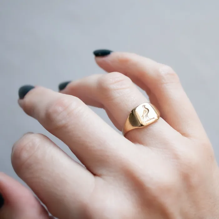 Rings Antique Vintage Jewelry Homing Bird Signet Ring