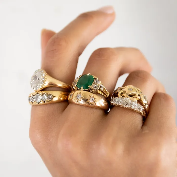 Rings Antique Vintage Jewelry Quintet Star Diamond Ring