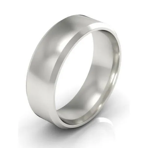 Rings Beveled Ring in Platinum for Women 6mm deBebians