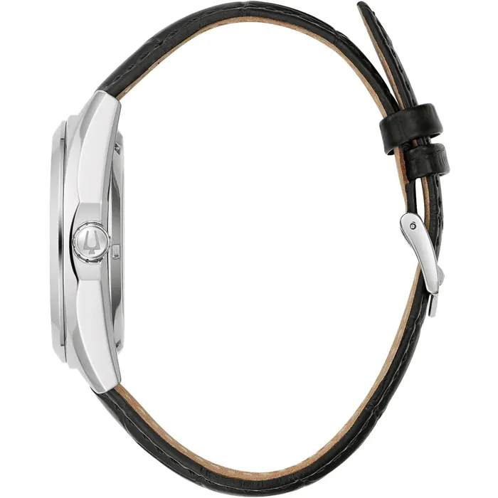 Rings Bulova Bulova Mens Watch Surveyor Open Heart Black and Silver Tone Dial Strap 96A273
