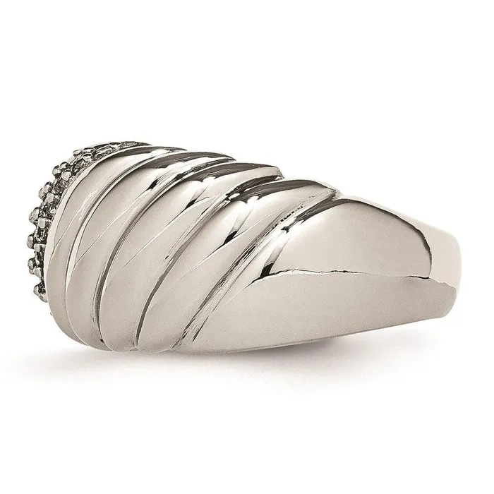 Rings Chisel Stainless Steel Polished CZ Ring