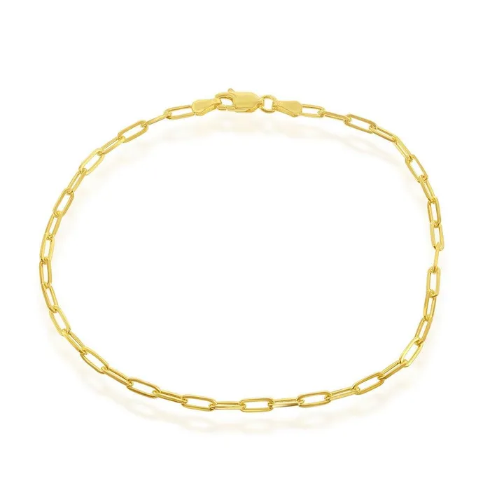 Rings Classic Sterling Silver 28mm Paper Clip Linked Chain Gold Plated