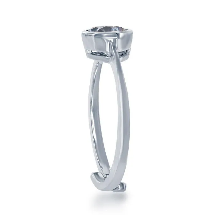 Rings Classic Sterling Silver March Aquamarine Bezel Set Ring