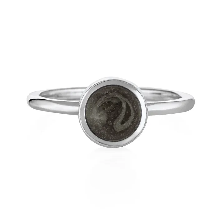 Rings closebymejewelry 8mm Circle Stacking Cremation Ring in 14K White Gold