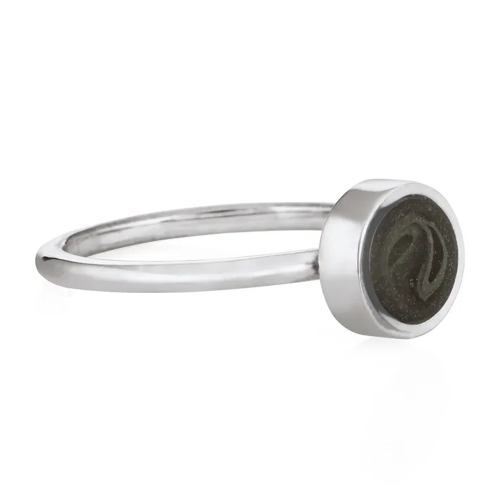Rings closebymejewelry 8mm Circle Stacking Cremation Ring in 14K White Gold
