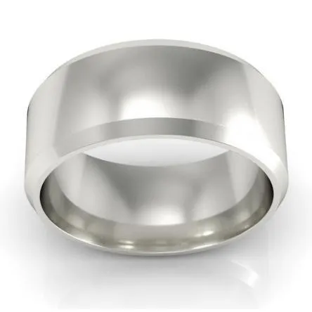 Rings deBebians Platinum Wedding Ring Beveled 8mm