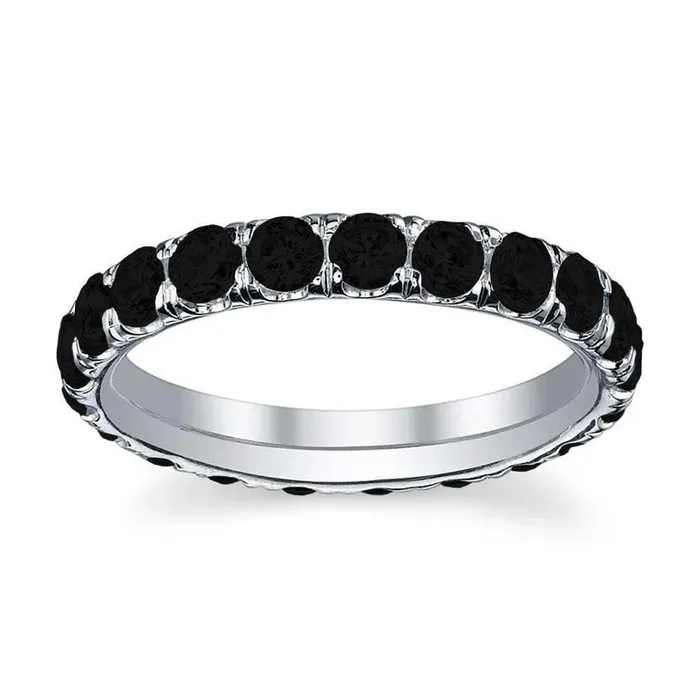 Rings deBebians UPave Eternity Band with Black Diamond