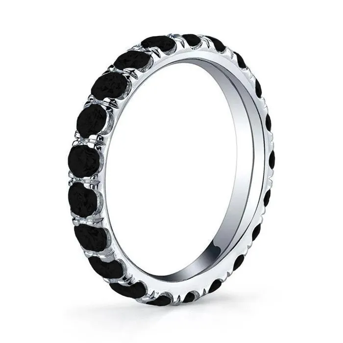 Rings deBebians UPave Eternity Band with Black Diamond