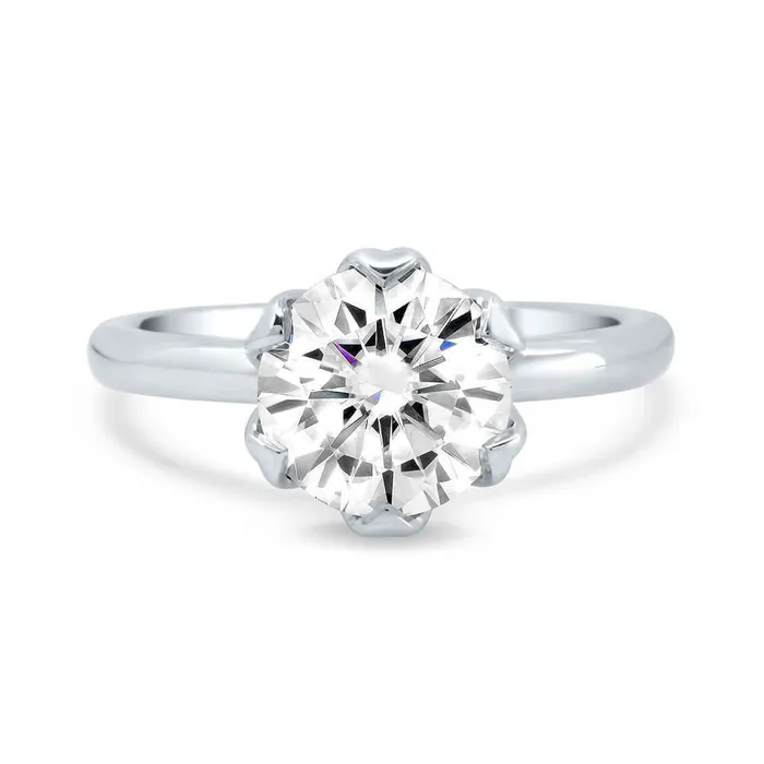 Rings Diamond Pave Tulip Engagement Ring Setting deBebians