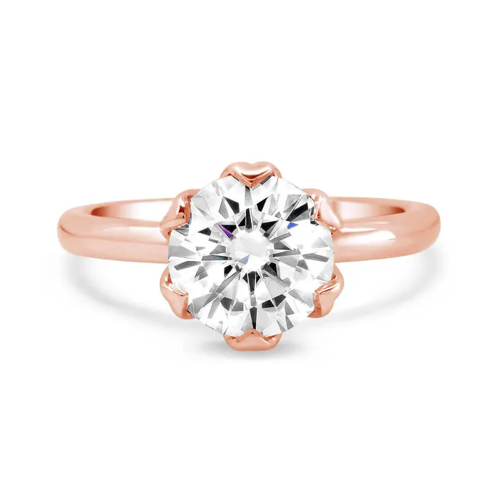 Rings Diamond Pave Tulip Engagement Ring Setting deBebians