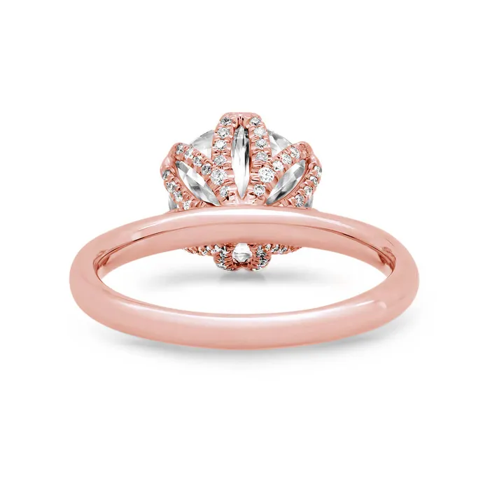 Rings Diamond Pave Tulip Engagement Ring Setting deBebians