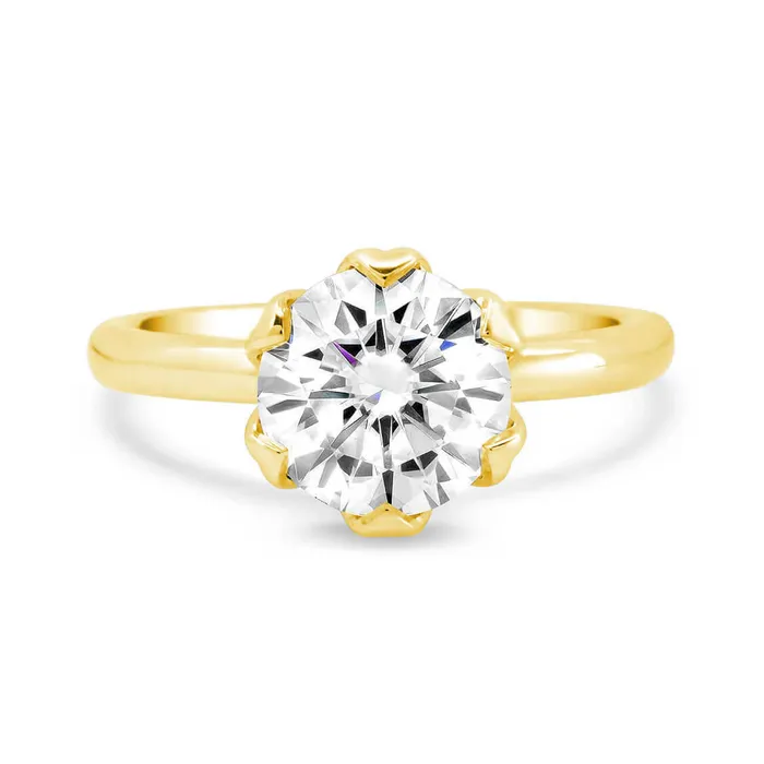 Rings Diamond Pave Tulip Engagement Ring Setting deBebians