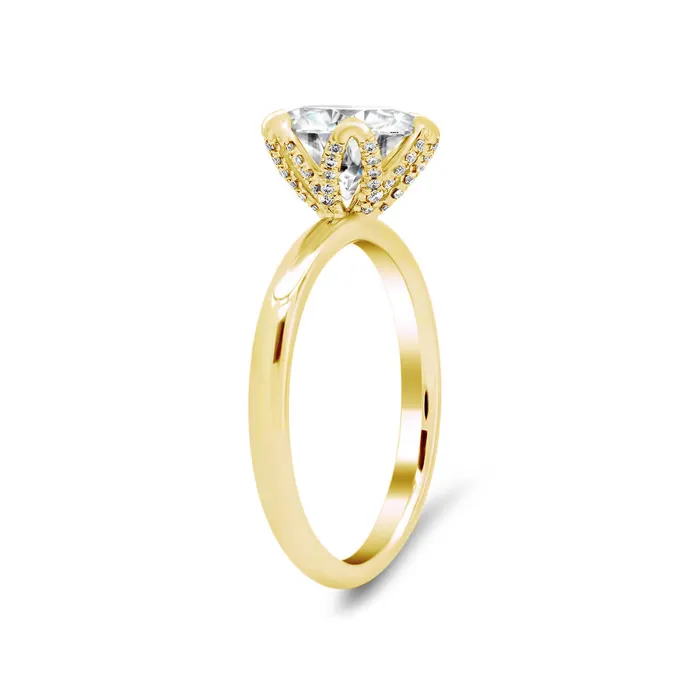Rings Diamond Pave Tulip Engagement Ring Setting deBebians