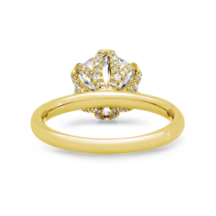 Rings Diamond Pave Tulip Engagement Ring Setting deBebians