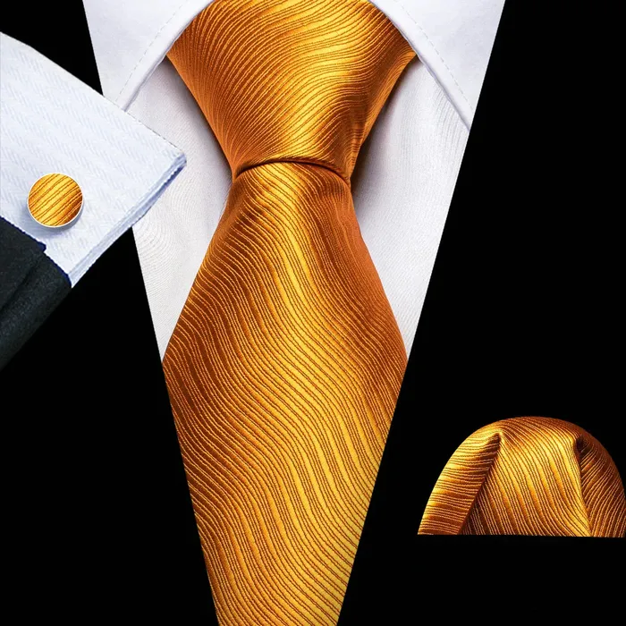 Rings Divine Inspiration Styles BWG VIP Design Collection Mens Fashion Golden Yellow Twill Jacquard 100 Premium High Quality Silk Ties