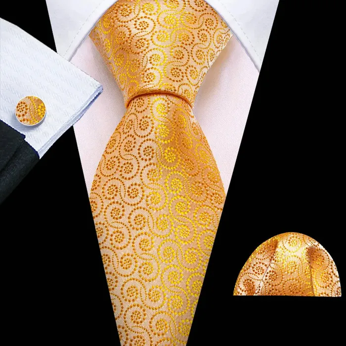 Rings Divine Inspiration Styles BWG VIP Design Collection Mens Fashion Golden Yellow Twill Jacquard 100 Premium High Quality Silk Ties