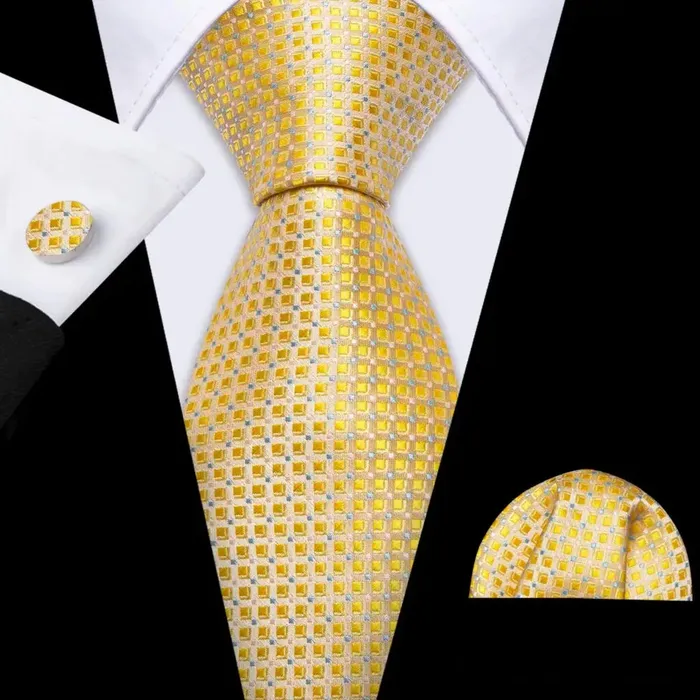 Rings Divine Inspiration Styles BWG VIP Design Collection Mens Fashion Golden Yellow Twill Jacquard 100 Premium High Quality Silk Ties