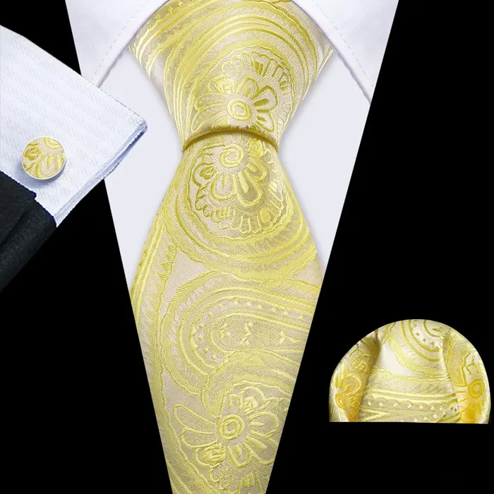 Rings Divine Inspiration Styles BWG VIP Design Collection Mens Fashion Golden Yellow Twill Jacquard 100 Premium High Quality Silk Ties