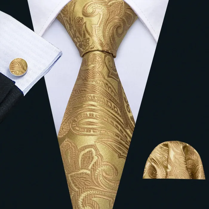 Rings Divine Inspiration Styles BWG VIP Design Collection Mens Fashion Golden Yellow Twill Jacquard 100 Premium High Quality Silk Ties