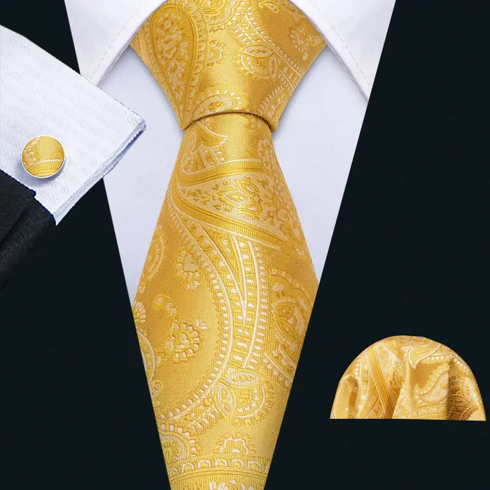 Rings Divine Inspiration Styles BWG VIP Design Collection Mens Fashion Golden Yellow Twill Jacquard 100 Premium High Quality Silk Ties
