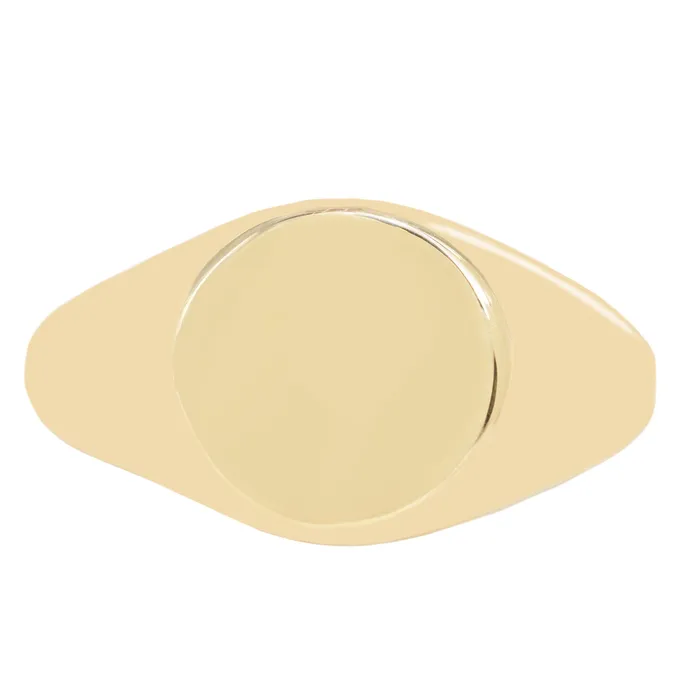 Rings ESQUELETO Essentials Round Gold Signet Ring