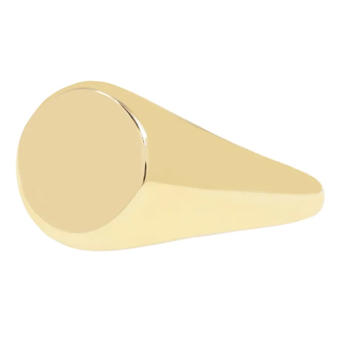Rings ESQUELETO Essentials Round Gold Signet Ring
