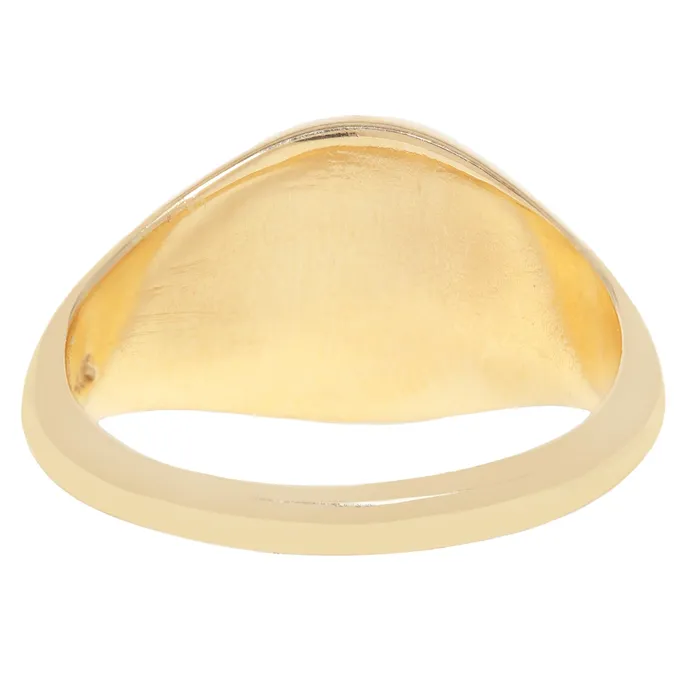 Rings ESQUELETO Essentials Round Gold Signet Ring