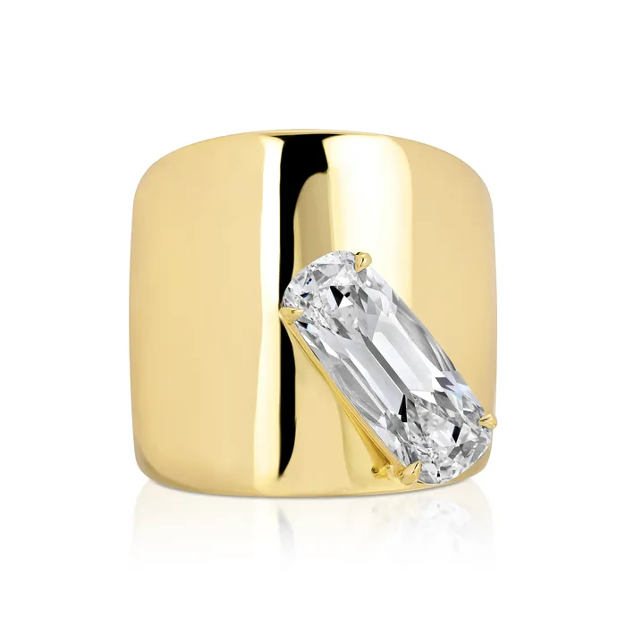 Rings GALAXY RING WITH ELONGATED CUSHION CUT DIAMOND anitako