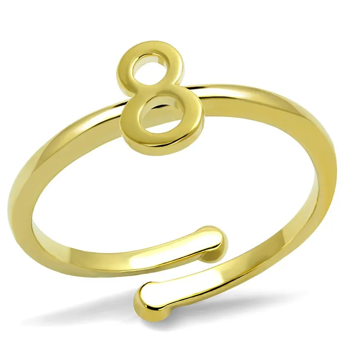 Rings LO4030 Flash Gold Brass Ring with No Stone Alamode