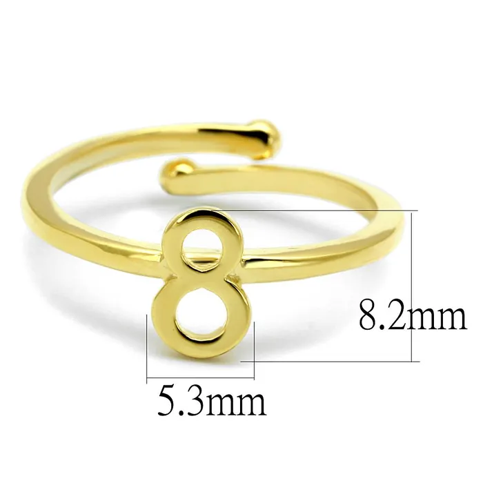 Rings LO4030 Flash Gold Brass Ring with No Stone Alamode