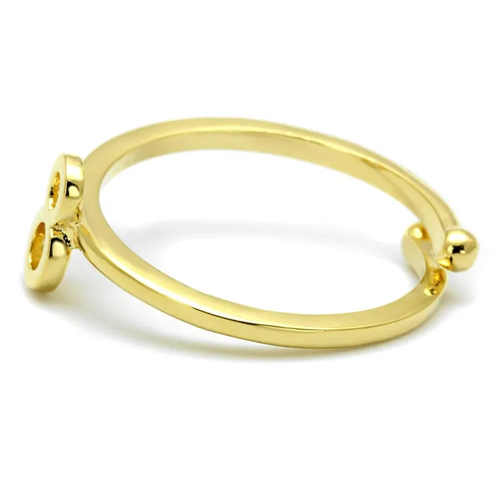 Rings LO4030 Flash Gold Brass Ring with No Stone Alamode