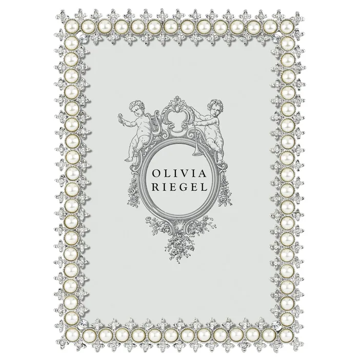 Rings Olivia Riegel Olivia Riegel Silver Crystal Pearl 5 x 7 Frame