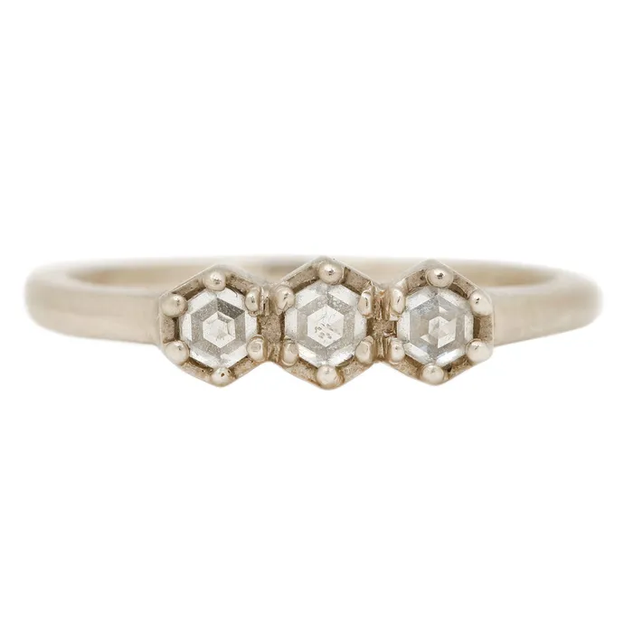 Rings Rebecca Overmann Triple Hex Diamond Ring