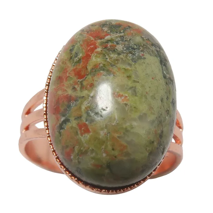 Rings Satin Crystals Unakite Ring Mighty Oak Crystal Copper Adjustable