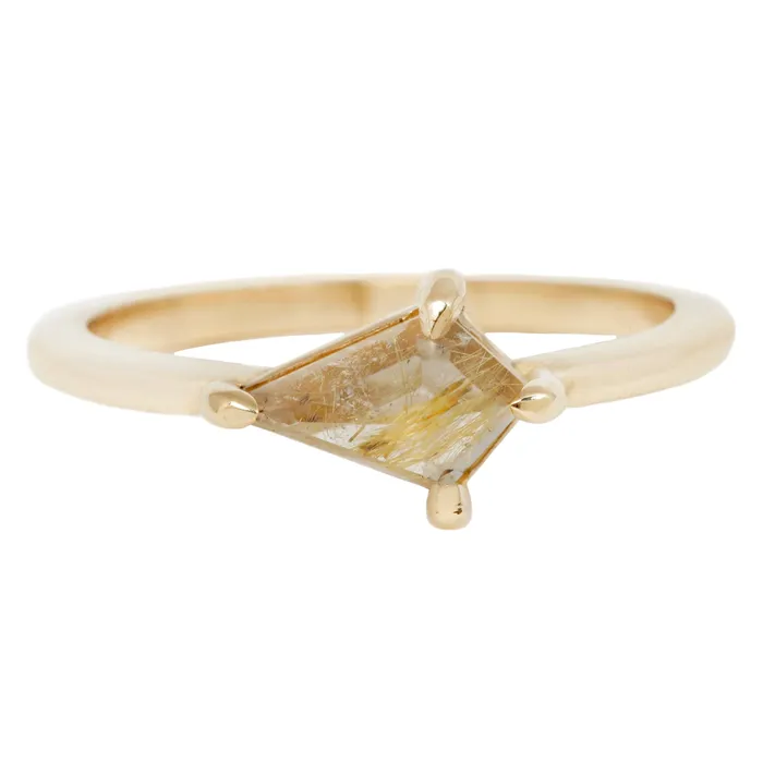Rings Small Yellow Quartz Kite Ring Lauren Wolf Jewelry