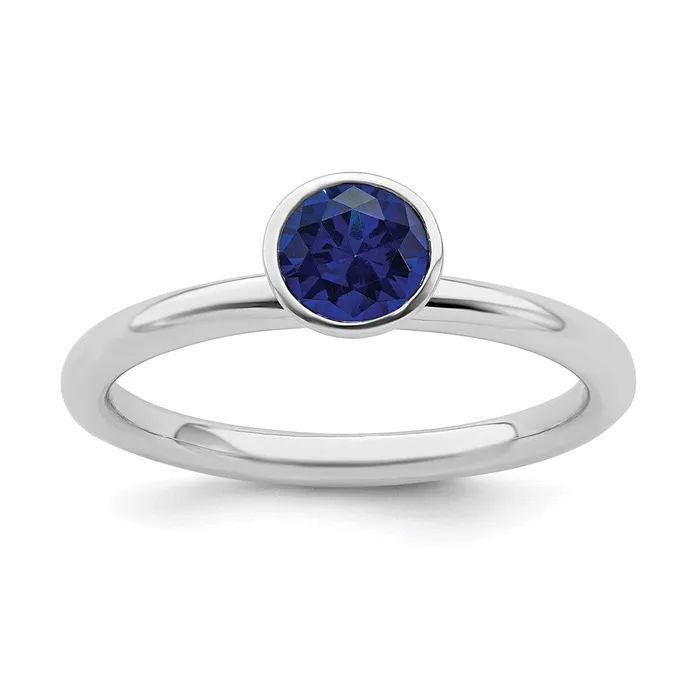 Rings Stackable Expressions Sterling Silver Stackable Expressions High 5mm September Swarovski Ring QSK969