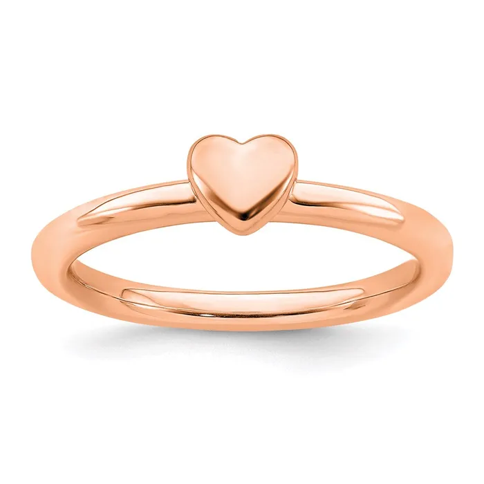Rings Stackable Expressions Sterling Silver Stackable Expressions Pinkplated Puffed Heart Ring QSK1988