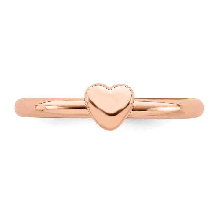Rings Stackable Expressions Sterling Silver Stackable Expressions Pinkplated Puffed Heart Ring QSK1988