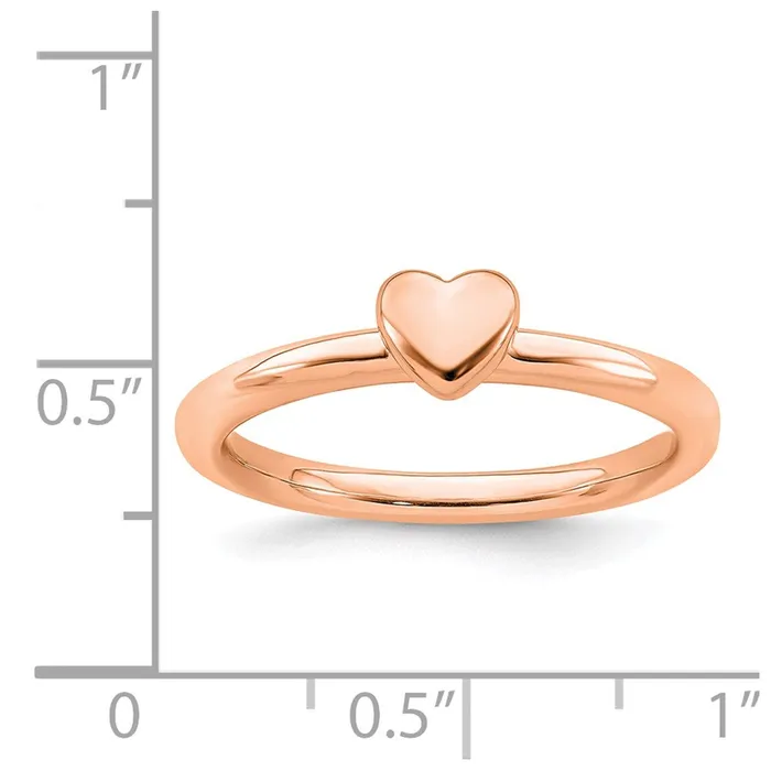 Rings Stackable Expressions Sterling Silver Stackable Expressions Pinkplated Puffed Heart Ring QSK1988