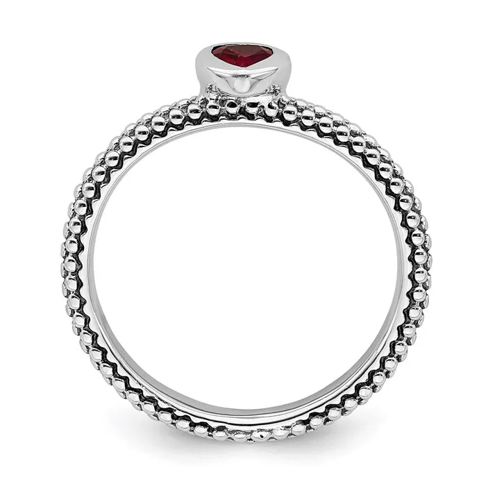 Rings Stackable Expressions Sterling Silver Stackable Expressions Polished CrR Heart Ring QSK609