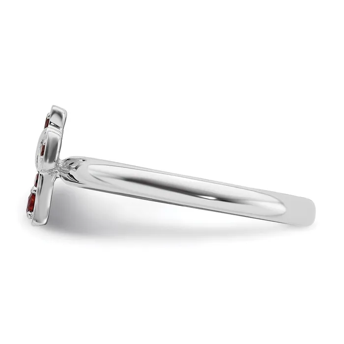 Rings Stackable Expressions Sterling Silver Stackable Expressions Rhodium Garnet Cross Ring QSK1630