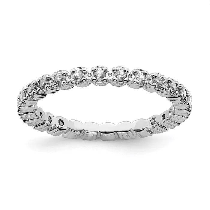 Rings Stackable Expressions Sterling Silver Stackable Expressions White Topaz Ring QSK353