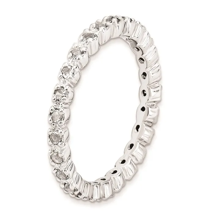 Rings Stackable Expressions Sterling Silver Stackable Expressions White Topaz Ring QSK353